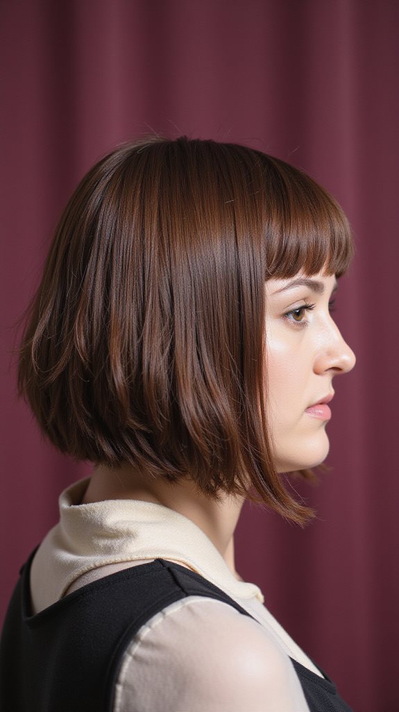 sleek bob with curls