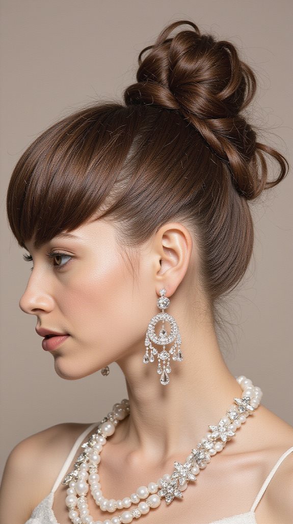 sleek bun vibrant accessories