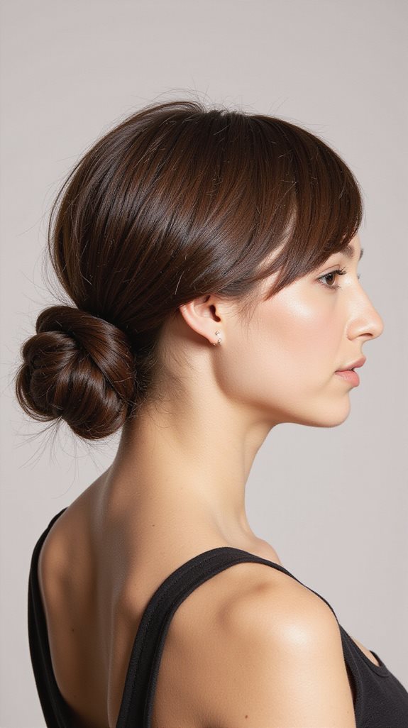 sleek chignon with curls