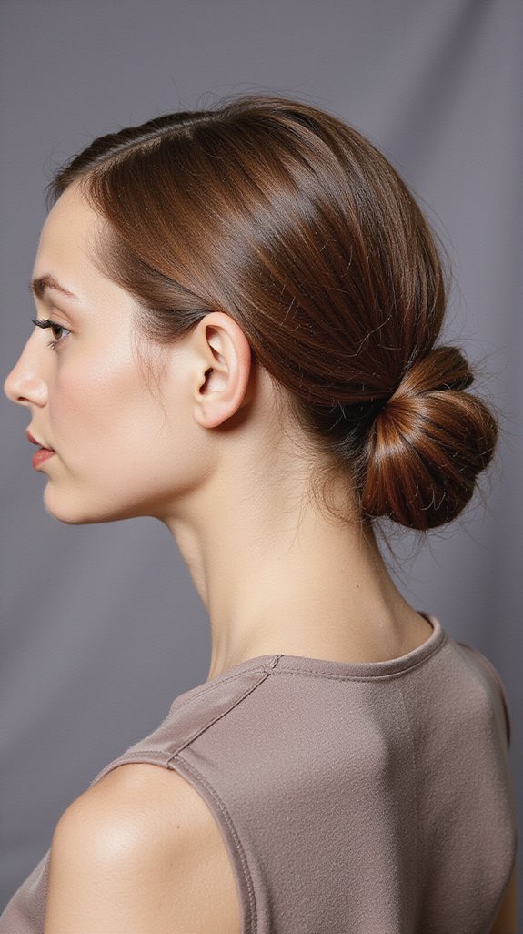 sleek polished low bun