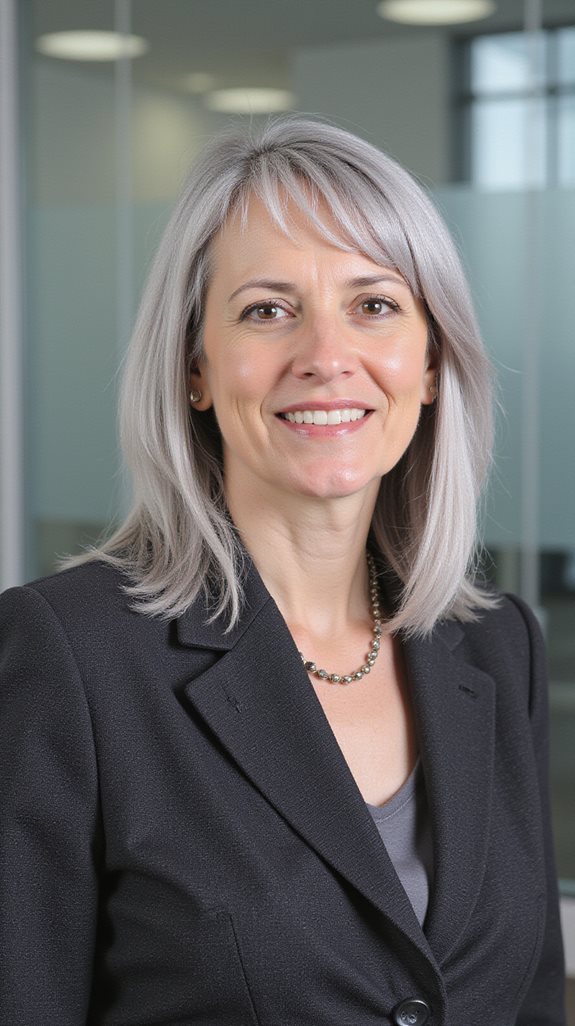 sleek professional grey hairstyles