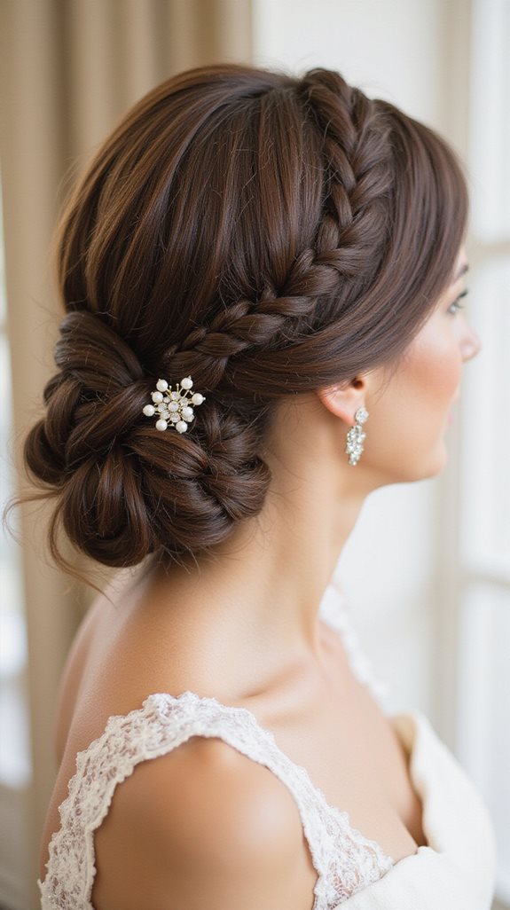 sleek twisted bridal chignon