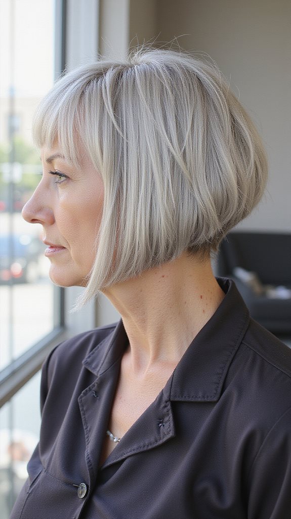 sophisticated chin length bob styling