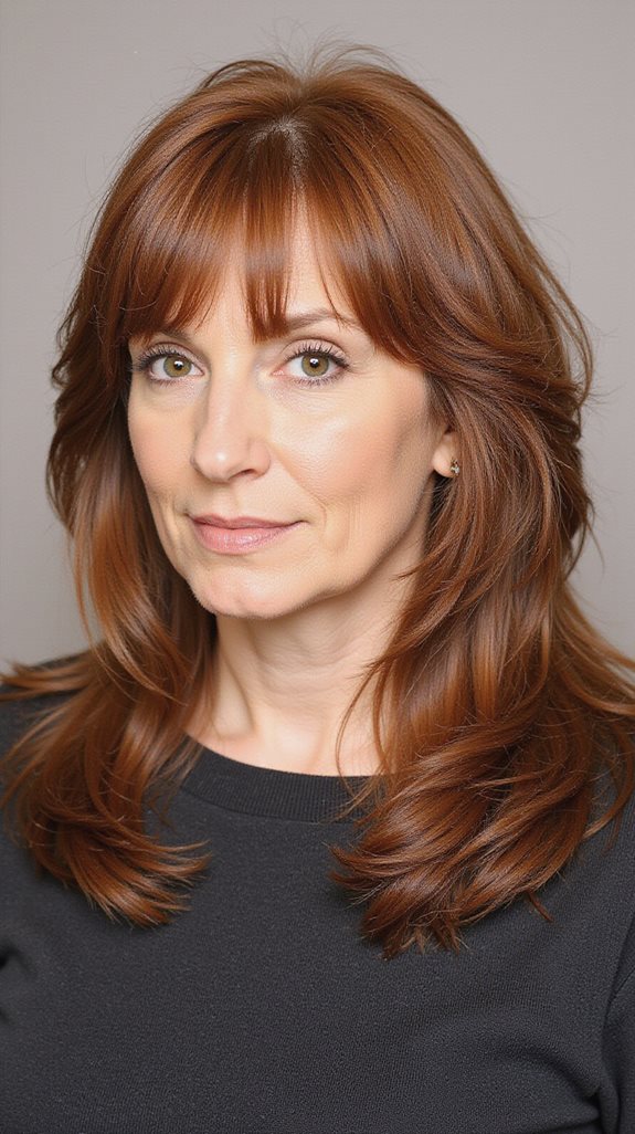 sophisticated layered side swept bangs