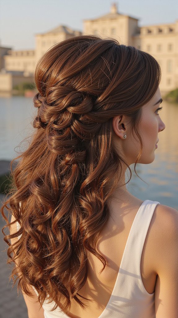 sophisticated romantic half up twist