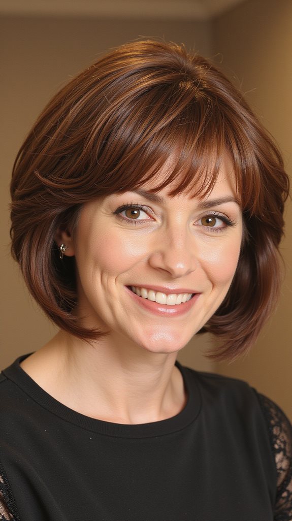 sophisticated rounded bob hairstyle