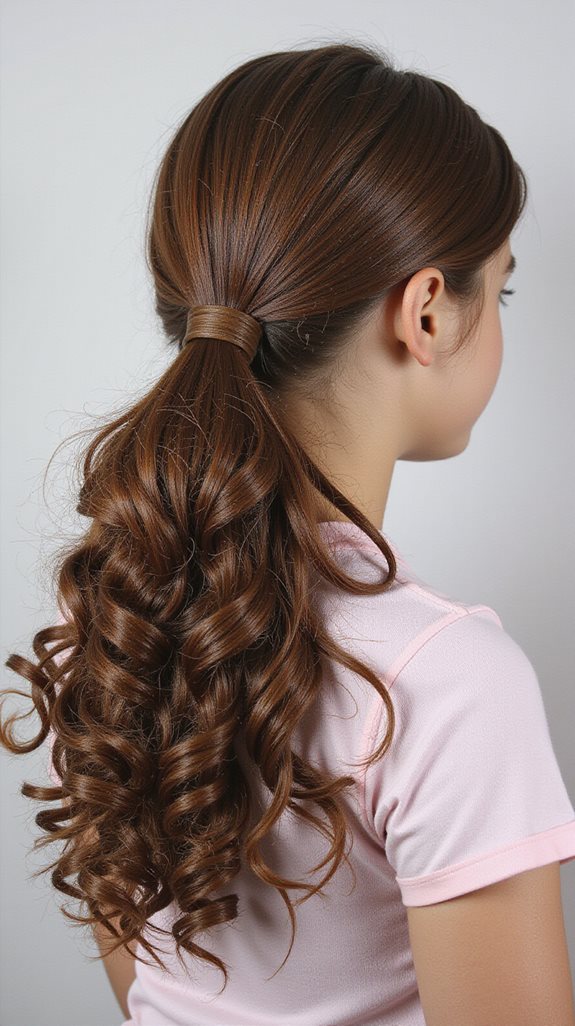 sophisticated side ponytail curls