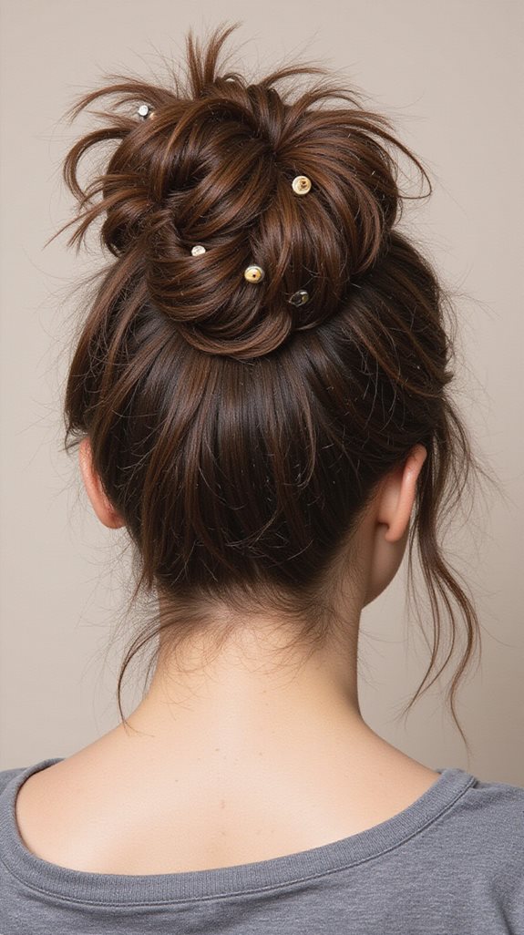 structured bun with donuts