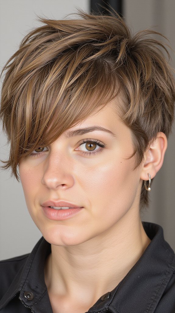 textured asymmetrical pixie hairstyle