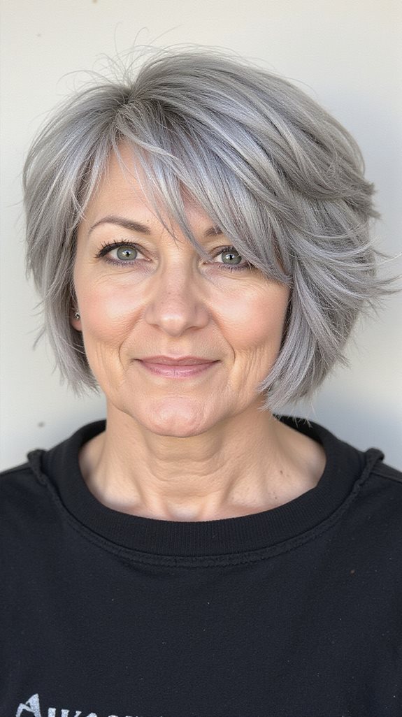 textured bob with layers