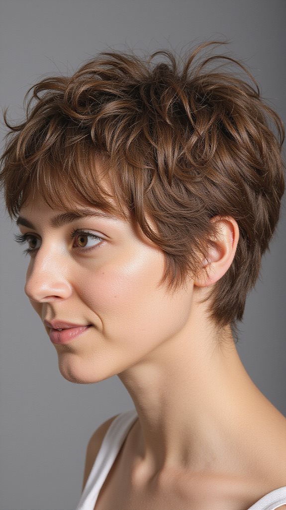 textured feathered pixie haircut