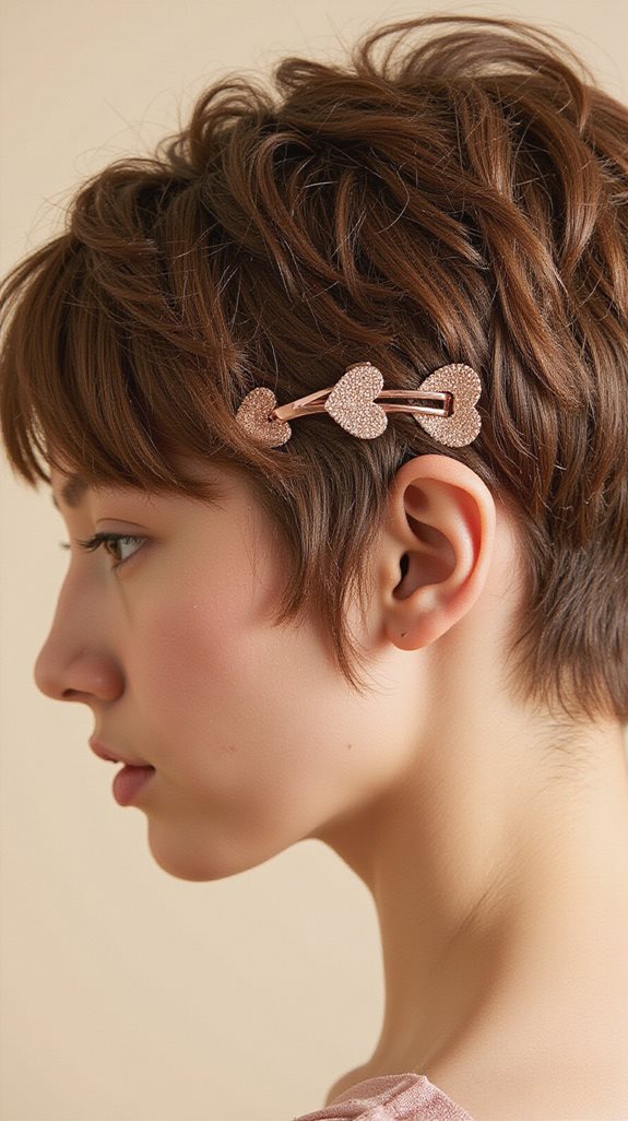 textured hairstyle with accessories