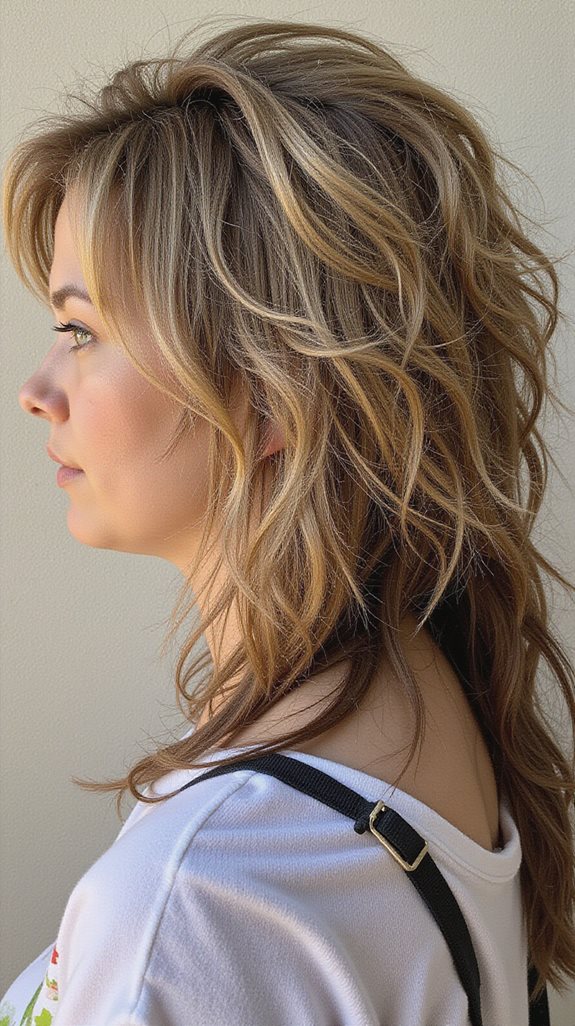 textured hybrid mullet shag