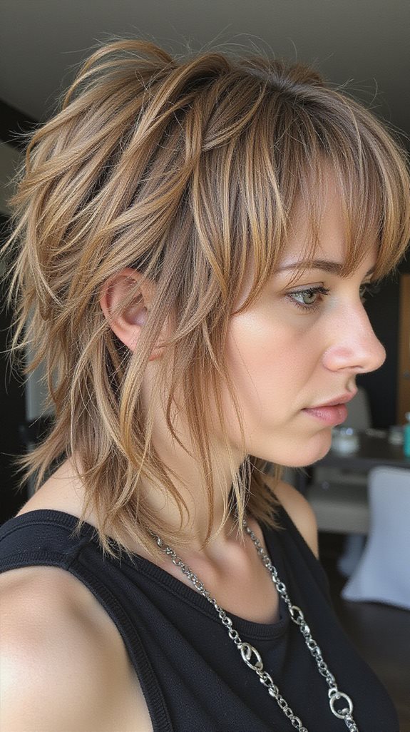 tousled grunge wolf cut