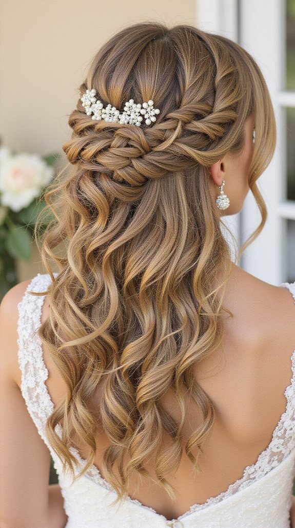 twisted half up romantic hairstyle