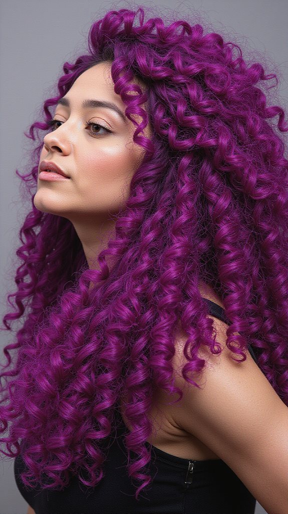 vibrant magenta curls maintenance
