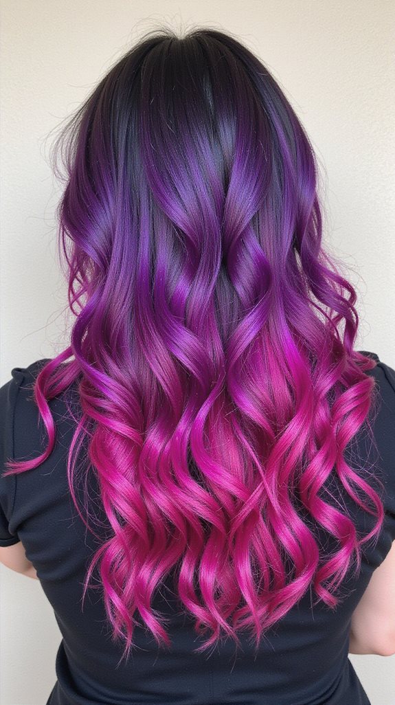 vibrant magenta ombre waves