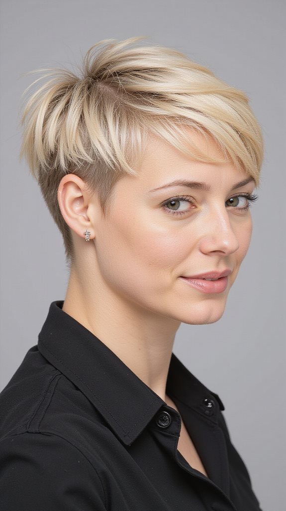 voluminous layered pixie cut