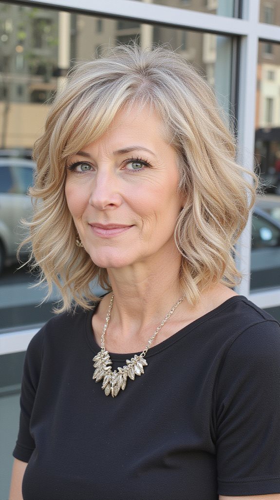 voluminous mid length shag hairstyle