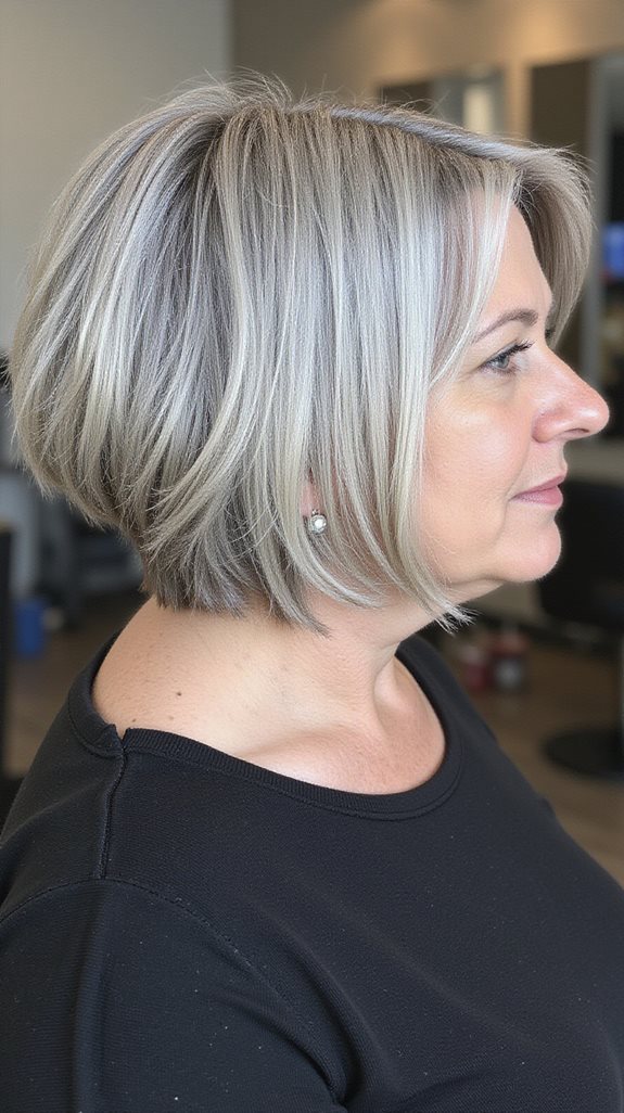 voluminous short stacked bob