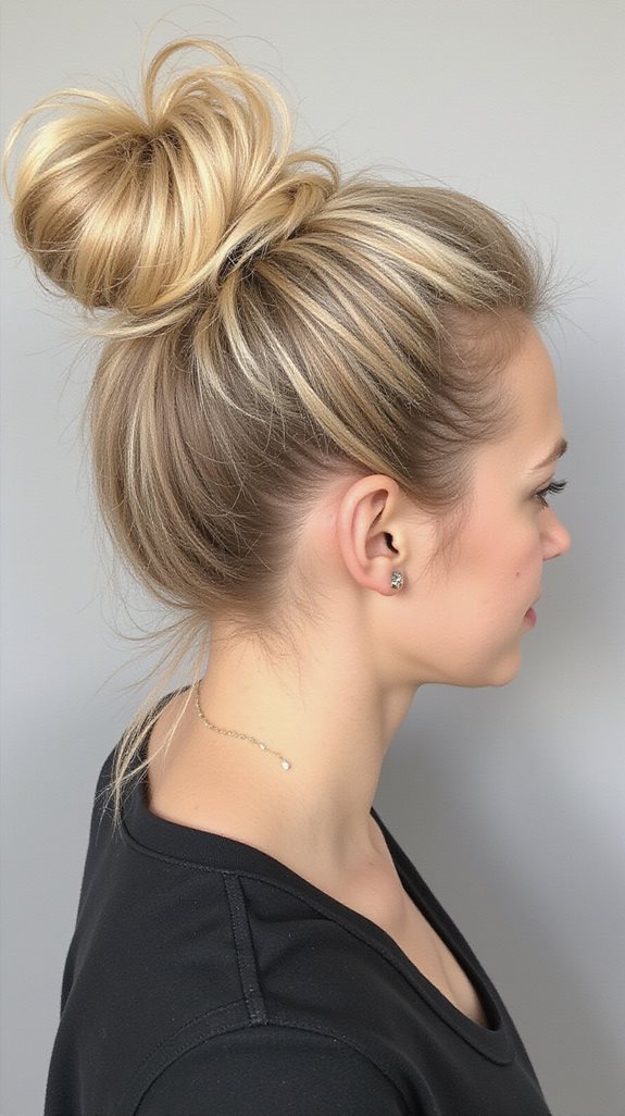 voluminous sleek messy bun