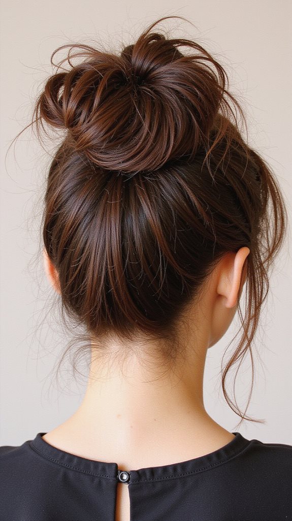 wrapped high bun technique