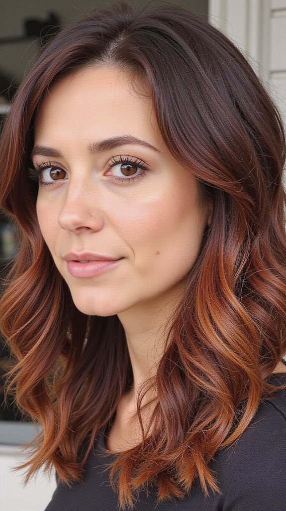 auburn highlights for brown hair