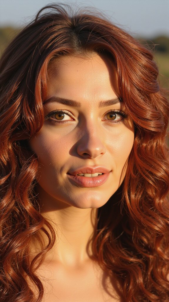 auburn shades enhance olive skin