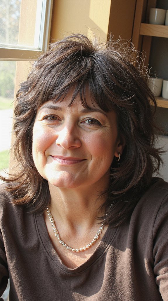 blunt bangs shag layers