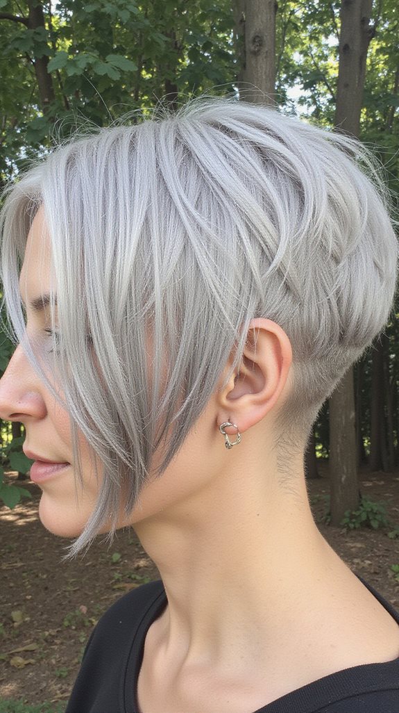 bold grey bob undercut