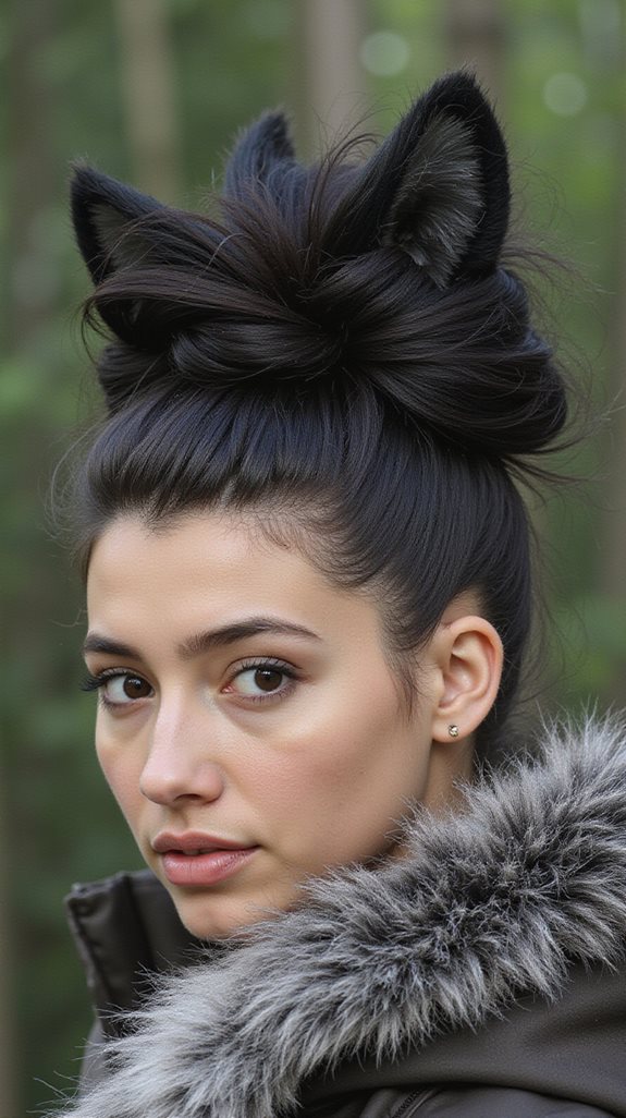 bold textured updo style