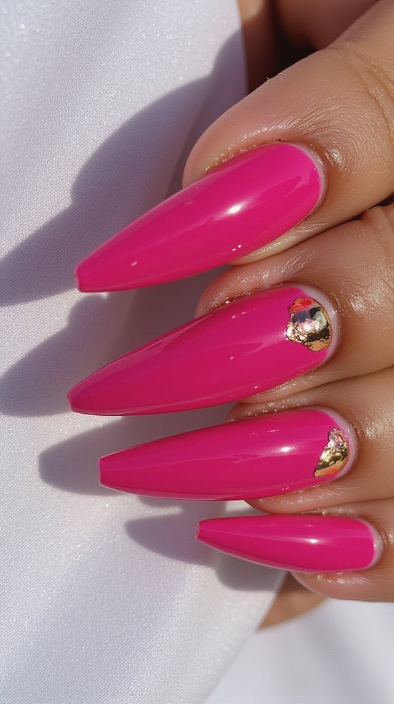 bold vibrant stiletto nails