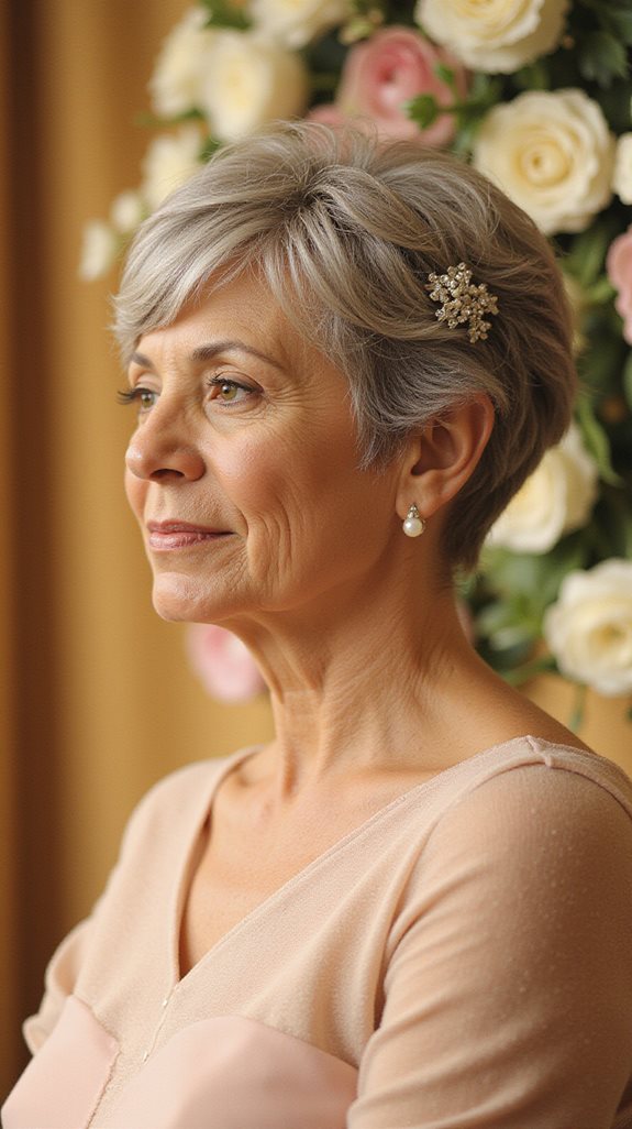 bridal pixie cut styling