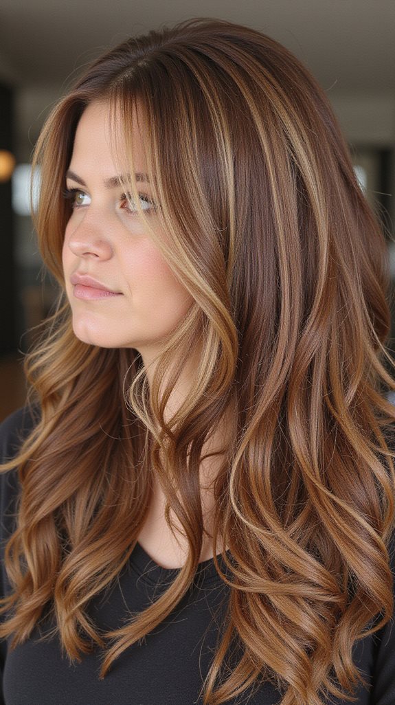 caramel highlights on chestnut