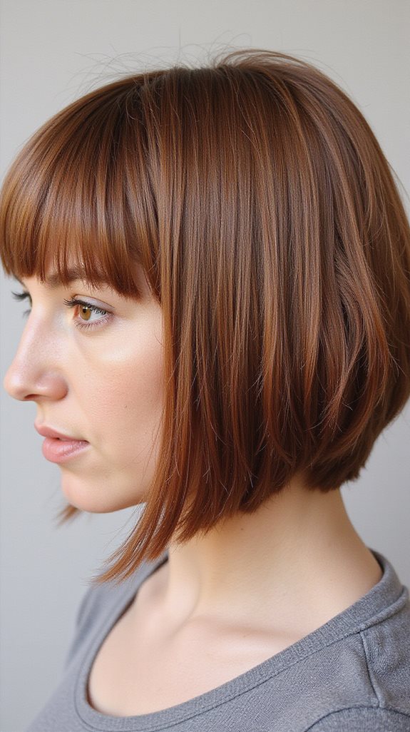 chestnut brown bob elegance