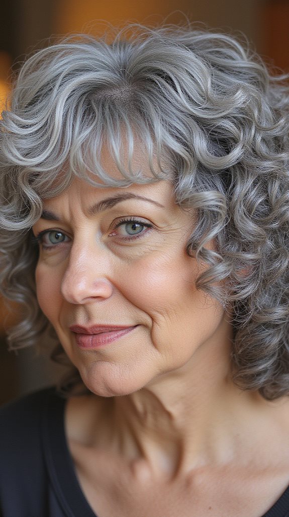 chic curly grey bob