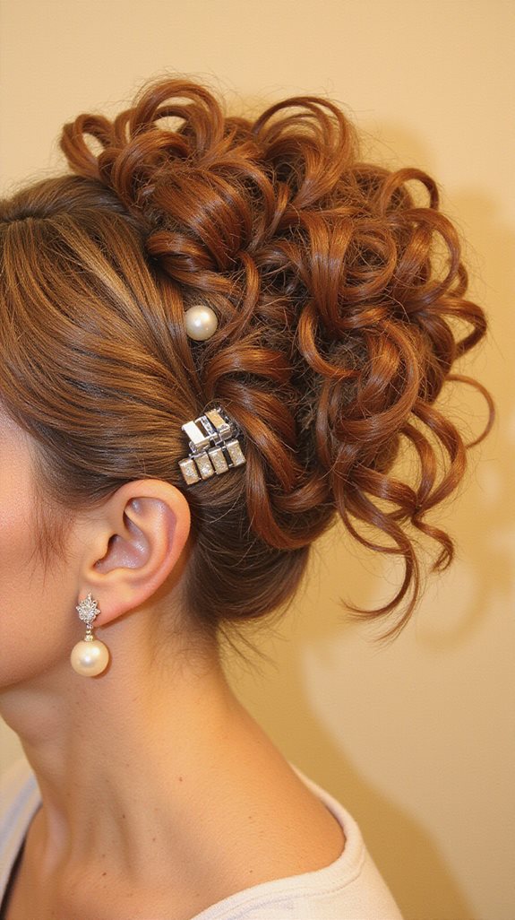 curly hair half up elegance