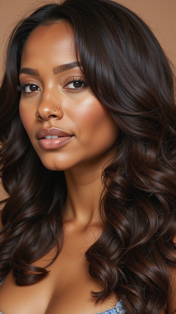 deeply saturated espresso brunette