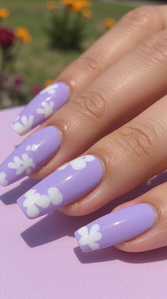 dreamy lavender stiletto nails