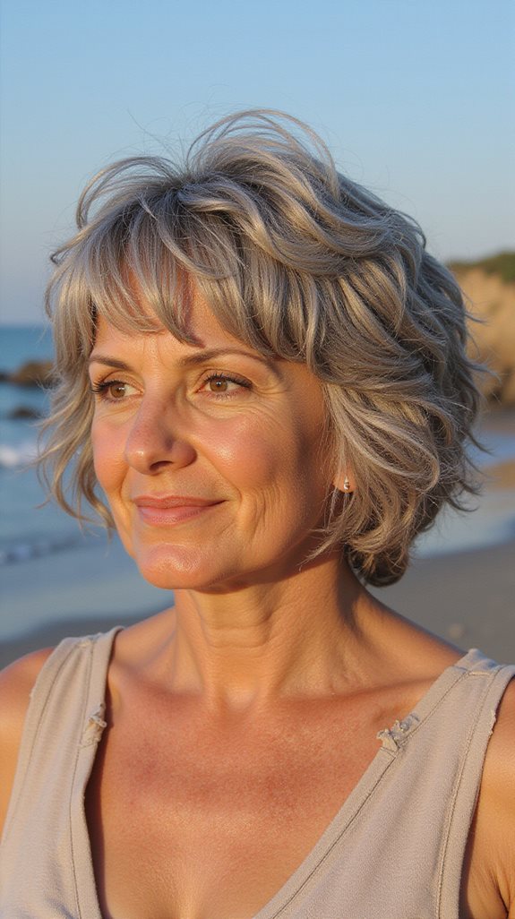 effortless grey beachy bob