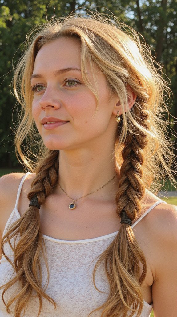 effortlessly cool beachy pigtails