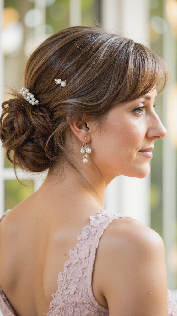 elegant effortless wedding updo