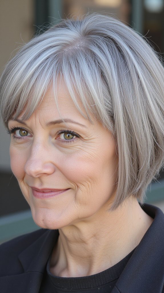elegant silver balayage highlights