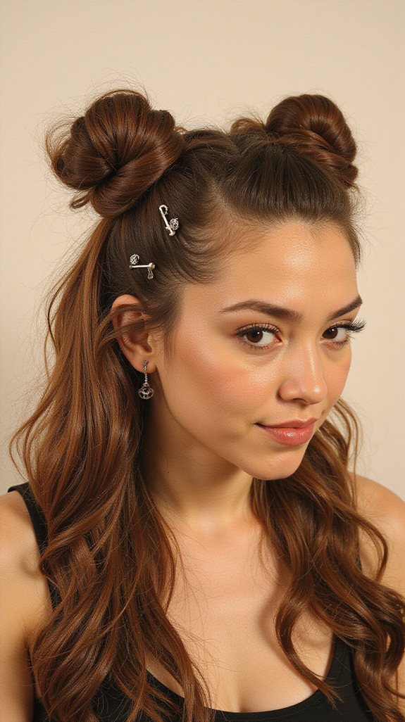 elegant textured space buns