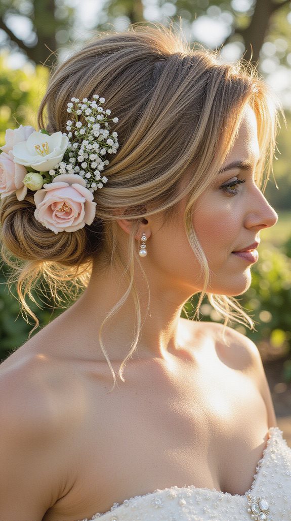 floral accessories enhance hairstyles