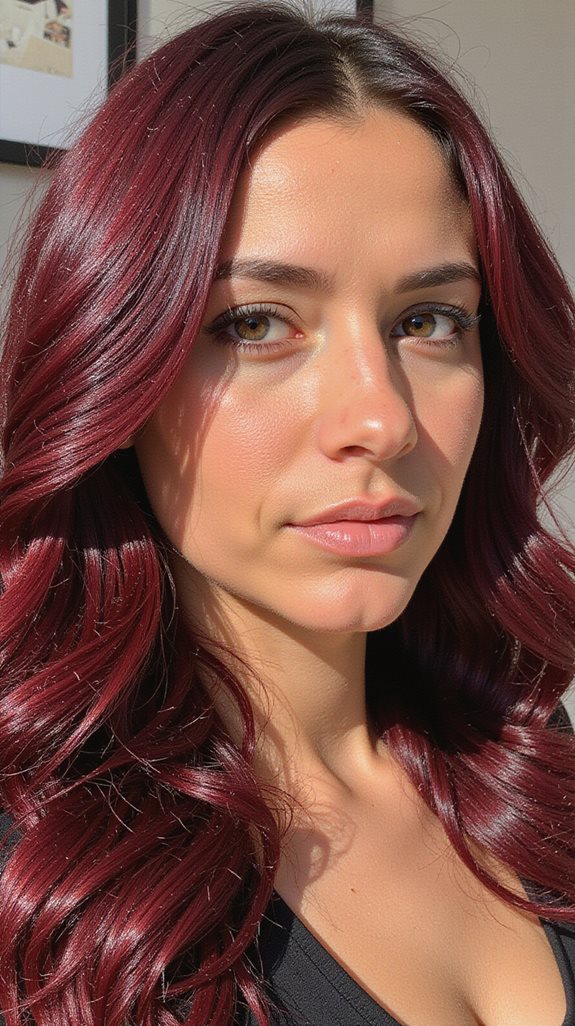 garnet red enhances olive skin