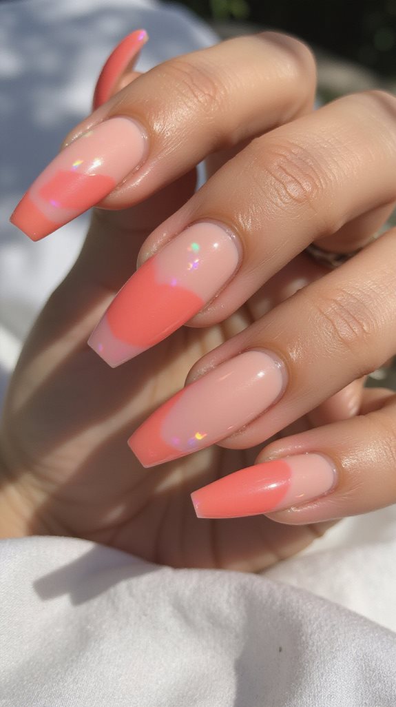 glossy translucent stiletto nails