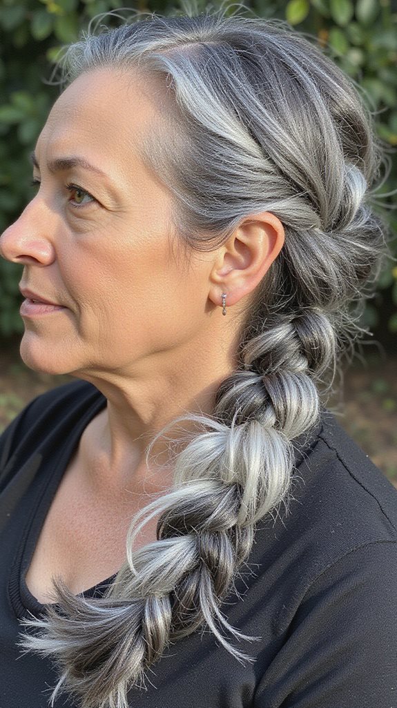 gray hair braiding tips