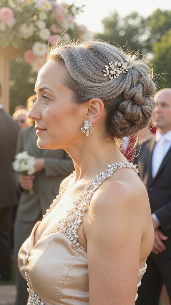 hairstyle matches wedding dress