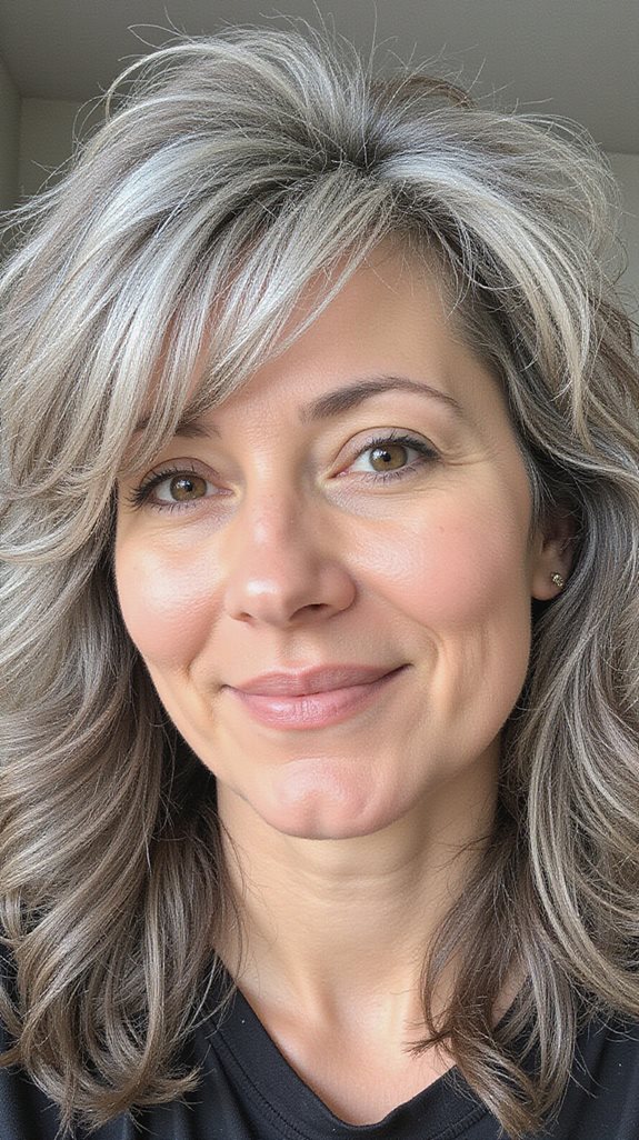 modern shaggy gray hairstyle